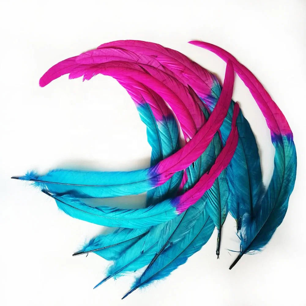 Dyed Various Colors Turkey Feather Half Bronze Rooster Cock Tail Carnival Feathers 40-45cm Selected Prime Quality