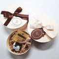 Multi-purpose Cheese Cake Snack Dessert Fruit Salad Grazing Charcuterie Wooden Round Box With Wooden Cover Christmas Gift Box