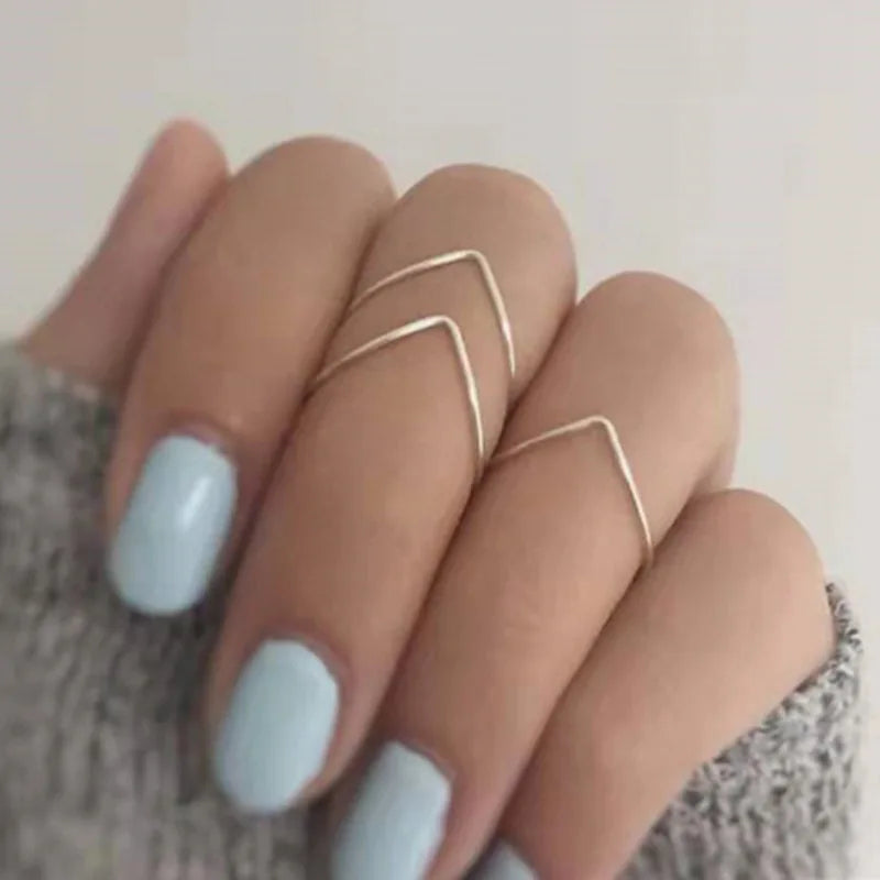 High End 18K Plain Gold Superfine Arrows Tail Rings Stainless Steel Trendy Simple Gold Plated Jewelry