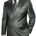 Dark Grey Double Breasted Men Suits Luxury Groom Wedding Suit Party Business Blazer for Men 2 PCS Jacket Pants