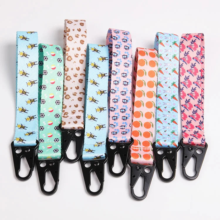 Factory Custom Polyester Sublimation Printing Keychain Lanyard with Metal Eagle Mouth for Buckle Event Wrist Strap Accessory