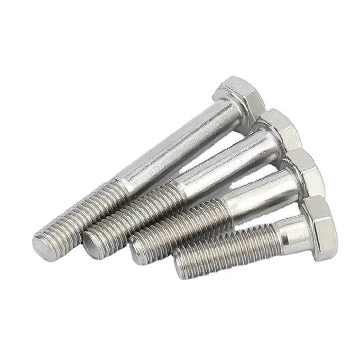 DIN931 A2-70 304 Stainless Steel Partially Threaded Hexagon Head Bolt Plain Finish Half Threaded Bolt M6 Metric in Stock
