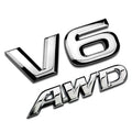 Custom V6 Letters Auto Accessories Zinc Alloy Car Stickers and Metal Grille Logo Emblems Premium Metal Crafts Car Logo Badges