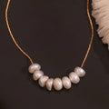 Vintage Fashion 18K Gold Plated Stainless Steel Freshwater Pearl Necklace Pendant for Women Gift Wholesale Jewelry