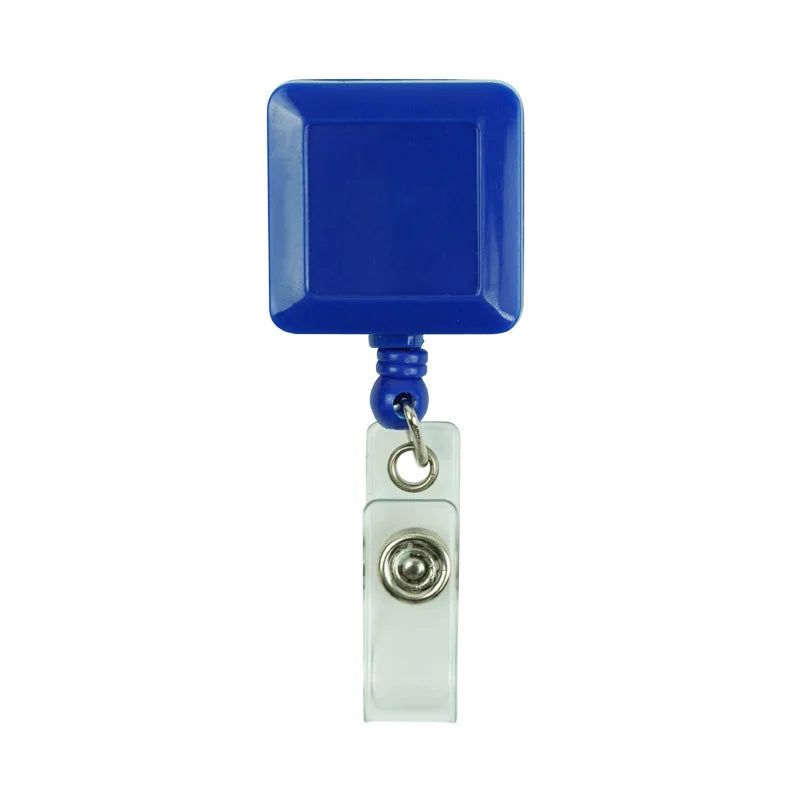 Wholesale Custom Plastic Rectangle Shape Retractable Badge Reel Durable Easy Pull Buckle Yoyo Hospital Nurse Carabiner Keychain