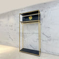 Retail Elegant Commercial Garment Rack Custom Logo Golden Clothing Rack for Boutique Clothes Shop