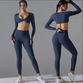 2024 New Arrival Autumn Winter Nylon Long Sleeves Seamless 2 Pieces High Elasticity Woman Sports Sets