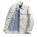 Fengway Custom Men's Business Casual Plaid Jacket for Spring Loose Button Coat with Turndown Collar and Pockets