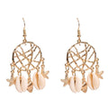 KRE-09 Beach Jewellery Dream Catcher Starfish Earring Women Jewelry Trendy Wholesale Dreamcatcher Shell Earrings for Girls
