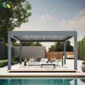 Pergola Motorized Retractable Louvre Aluminium Waterproof Bioclimatique Outdoor Garden Gazebo Pergola