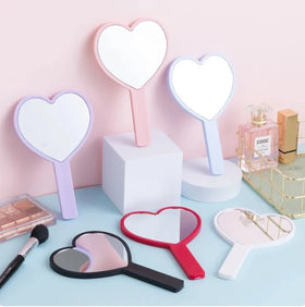 Cherry Heart Handle Mirror Hand With a Mirror to Carry Around Cute Little Mirror for Girls Dressing