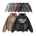 Sweatshirts Custom New Luxury Designer Autumn Winter Solid Color Blank Thick 332g Dyed Retro Oversize Cotton Men's Hoodies