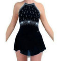 Exotic Dancewear for Women and Girls Black Ice Figure Skating Dress Competition Performance Wear and Ballet Leotard