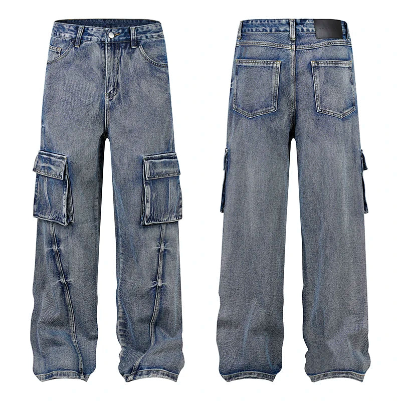 Latest Jeans for Women New Spring Summer Products Simple Cargo Pants Trendy Jeans Wide Leg Black Baggy Jeans Men