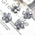 Custom Wholesale Exquisite Rhinestone Zircon Diamond Button  Flower Charm Pendant for Fashion Garment Accessories
