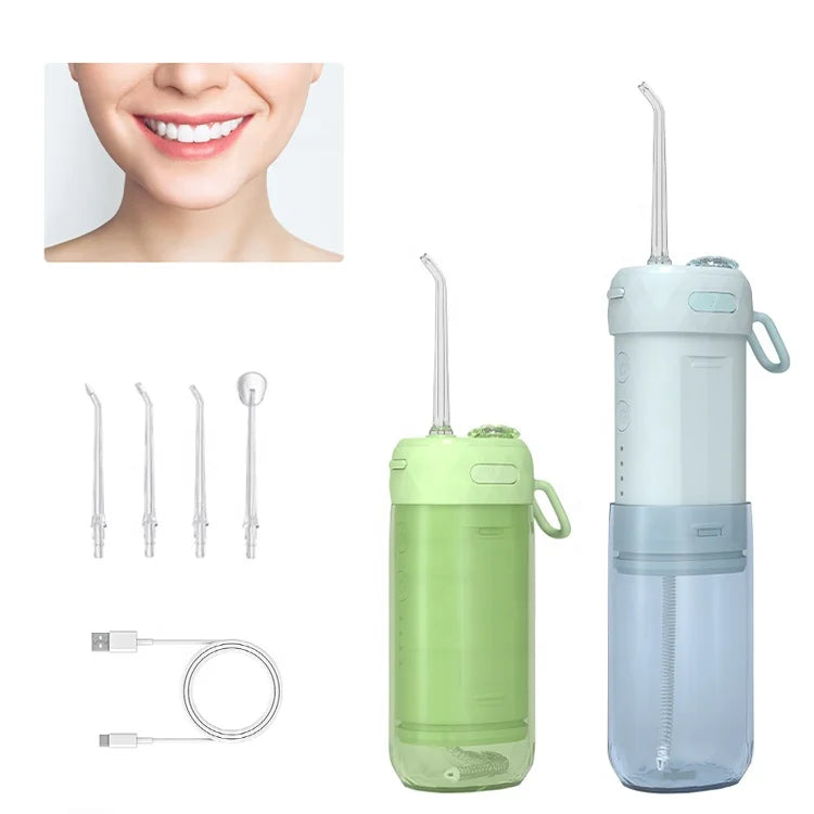 Ultra Compact Portable Dental Care Water Flosser 50-130PSI Pressure IPX7 Waterproof 4 Modes 1100mAh Battery for Effortless Teeth