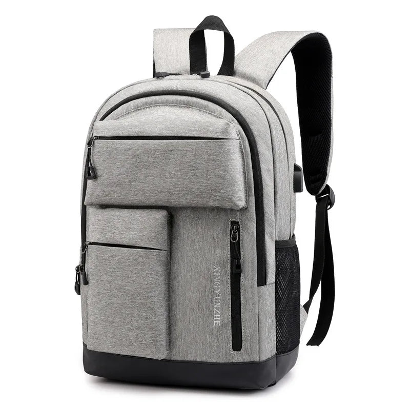 Waterproof Unisex Fashion School Laptop Backpack with USB Zipper Closure Air Cushion Belt 20-36L Capacity for Students