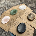 Natural Stone Oval Thumb Worry Stone Pocket Stone Ornament with Card  Home Decoration Best Gift for Family and Friends