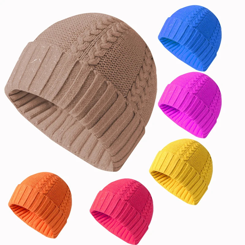 Custom Made Oversized Slouchy Beanie Hat Fall Winter Fashionable Solid Flat Knitted Ski Skull Cap Travel Keeping Custom Common