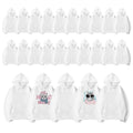 RTS USA Warehouse Women Men's All White Plain Breathable Polyester Classic Style Hooded Sweatshirt UV Printing 5pcs/ctn Mix