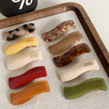ShanHai Custom Logo Print French Cellulose Acetate Hair Clips Women Wave Hairpins Vintage Tortoise Shell Barrette