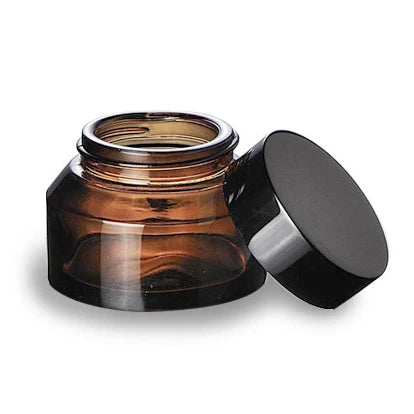 In Stock Round Cosmetic Glass Jar 50 g Amber Color High Grade Glass Jar