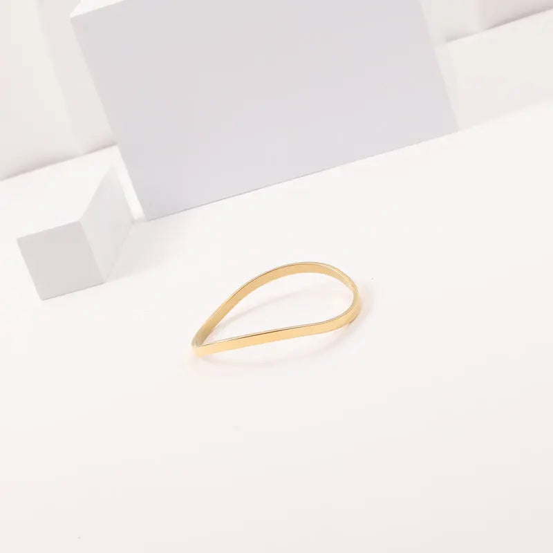 Fenny 18K Gold Plated Wholesale No Fade Minimalist Irregular Creative Curved Stainless Steel Finger Bracelet Trend for Women