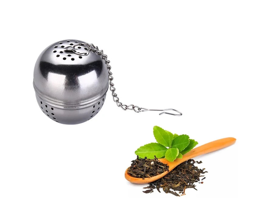 Stainless Steel Mesh Tea Ball Infuser Tea Filter and Steeper with Extended Chain Hook for Loose Leaves Spices Seasonings
