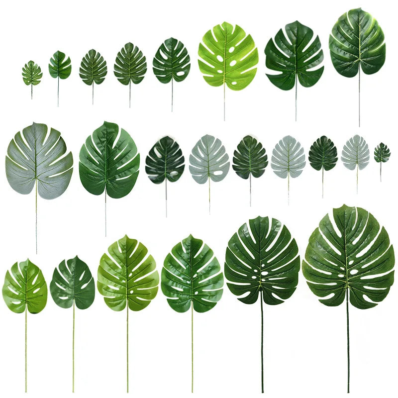 Realistic Touch Artificial Green Monstera Lotus Leaf Potted Plant Decor for Graduation in Multiple Sizes