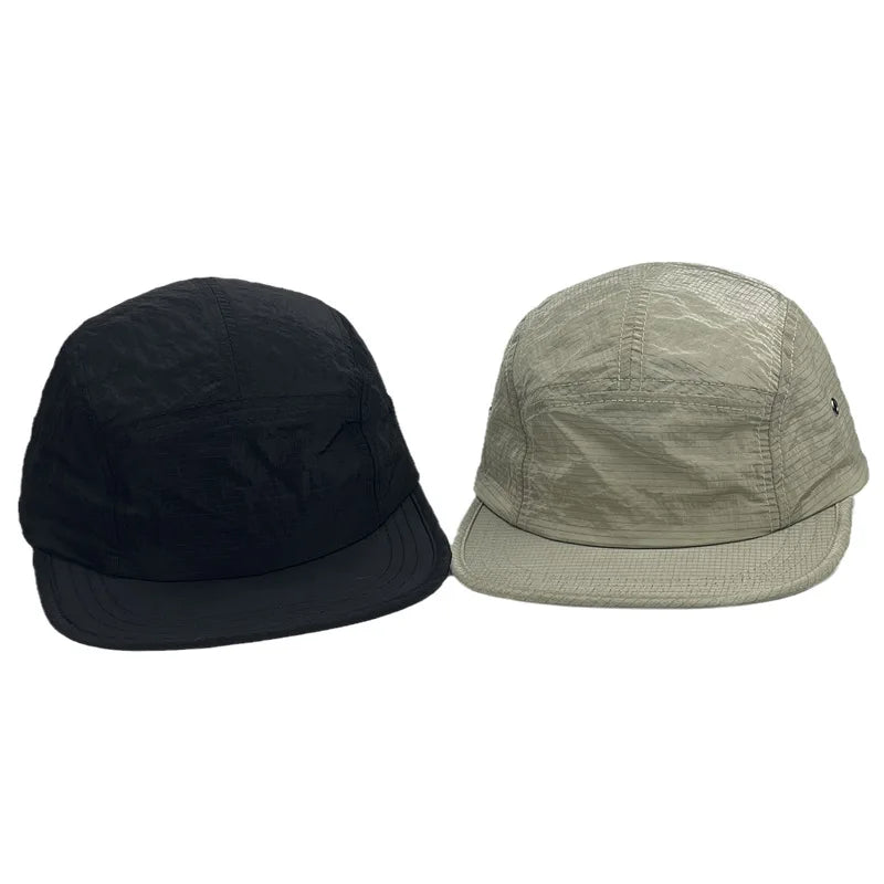 Japanese Street Style Five-Panel Baseball Cap 100% Cotton Quick-Dry Waterproof Outdoor Adventure Promotional Hat & Cap