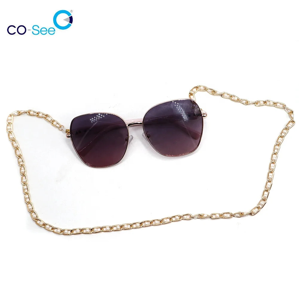Anti Slip Gold Plated Eyeglass Chains Pearl Necklace Glasses Holder Eyewear Accessories