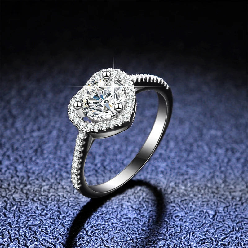 Hot Sale S925 Sterling Silver Moissanite Earrings Engagement Wedding Rings Men's Gemstone Jewelry with Certificate for Women