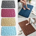 Cobblestone Embossed Bathroom Bath Mat Non-slip Carpets in Wash Basin Bathtub Side Floor Rug Shower Room Doormat Memory Foam Pad