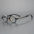 Retro Japanese Design Transparent Acetate Frame Eye Glasses Vintage Pure Titanium Optical Frame with Circular Plate