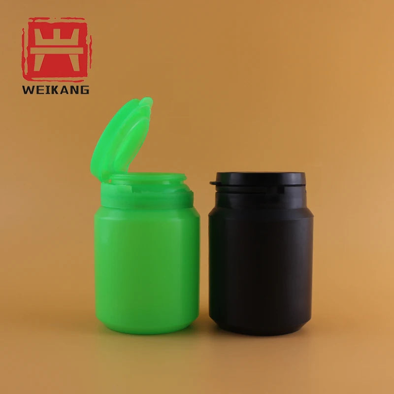 Colorful Plastic Round Bottle 100ml Chewing Gum Bottle with Pull Ring Cap