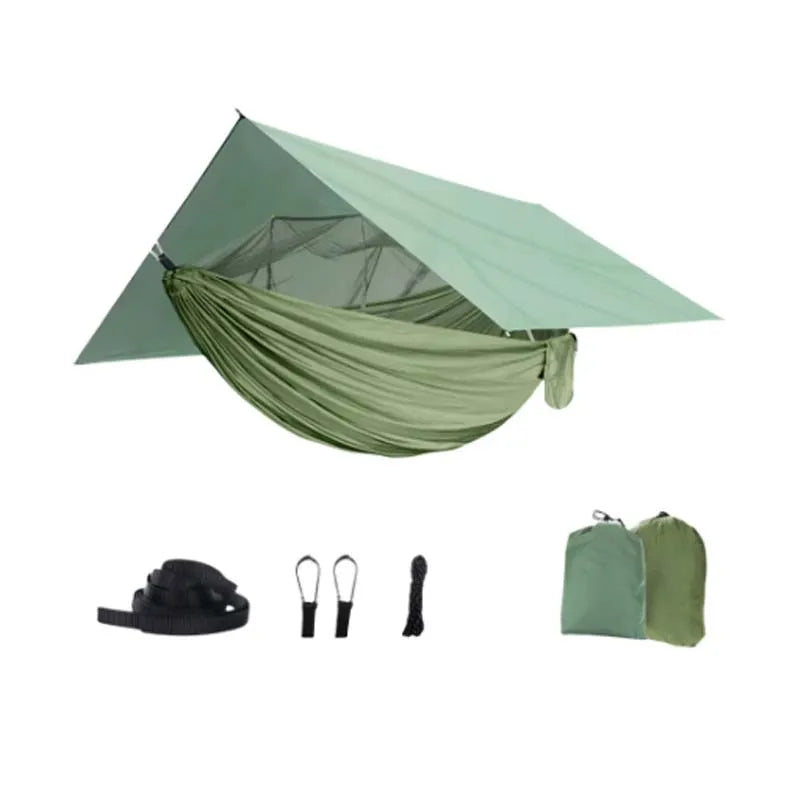 WOQI Portable Camping Hammock Set Single Double Haven Hammock Insect Net Shade Tent