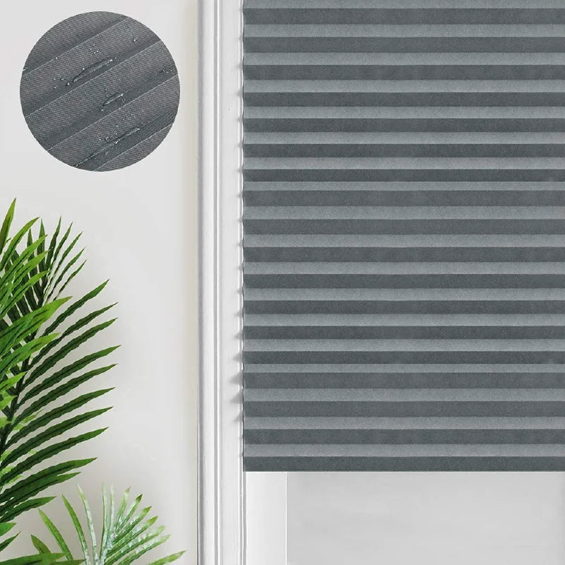 Modern Hotel UV Resistance Pleated Blinds Fabric Retractable Sunscreen Shade Heat Insulation Privacy Protection Durable Venetian