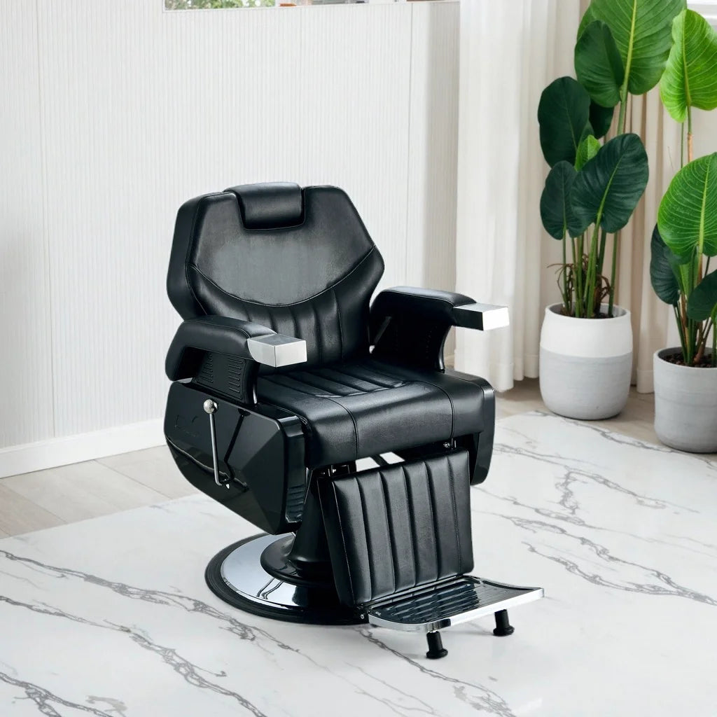 Wholesale Vintage Heavy-Duty Barber Chair with Hydraulic Pump Adjustable Seat and Height Synthetic Leather for Beauty Salons