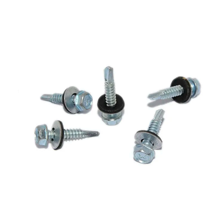 Zinc Plated DIN7504 Self Drilling Screw with Rubber Washer ANSI Standard Metric Measurement System