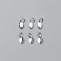 5.5*3mm Tiny Oval Slice Pendant Simple 925 Sterling Silver Flat Oval Charms for Jewellery Making
