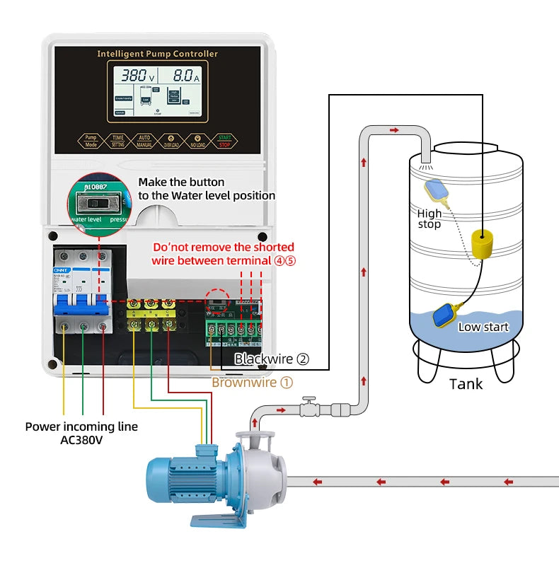 JNN 5.5HP Mechanical Three Phase Pump Control Dry Run protection Submersible Pump Controller