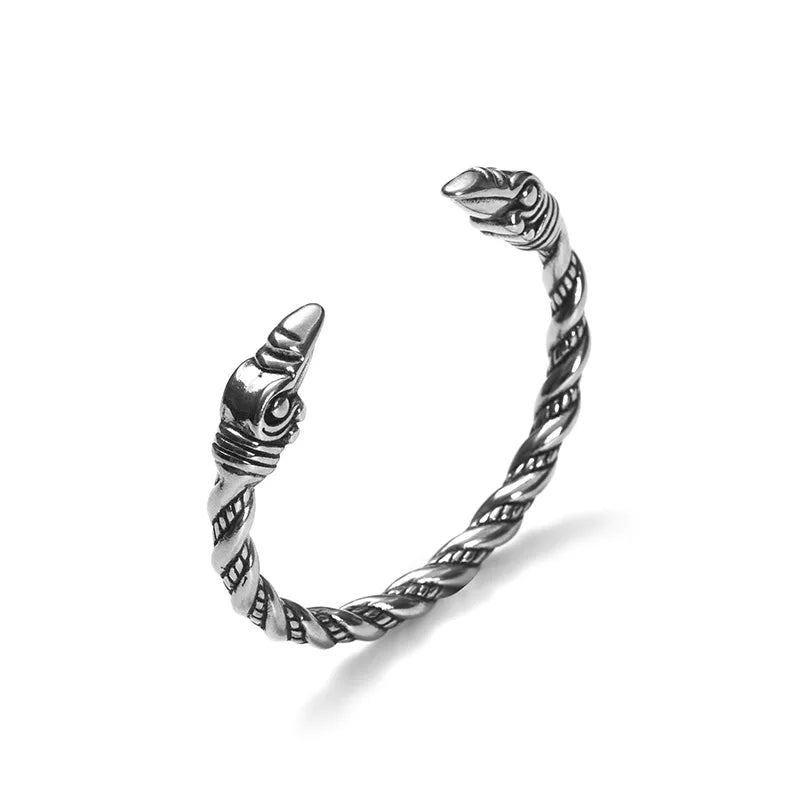 Norse Tourist Souvenir Gift Stainless Steel Viking Jewelry Bangle Norse Raven Armring Men Viking Bracelet
