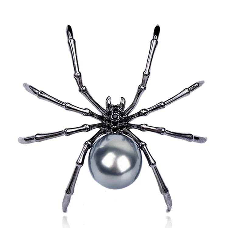 Black and White Spider Shape Brooch for Women and Men Recently Arrived Pin Unisex Gift