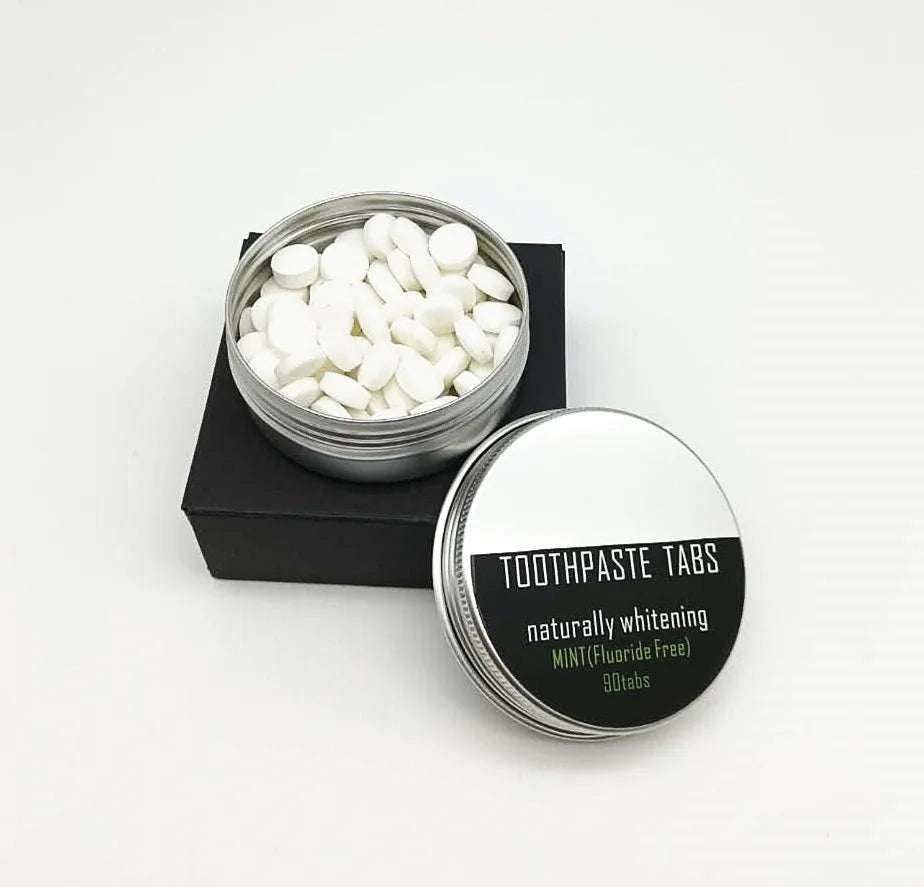 Toothpaste Tablets 60 Count Out Fluoride Toothpaste Pills With Aluminum Tin Packing
