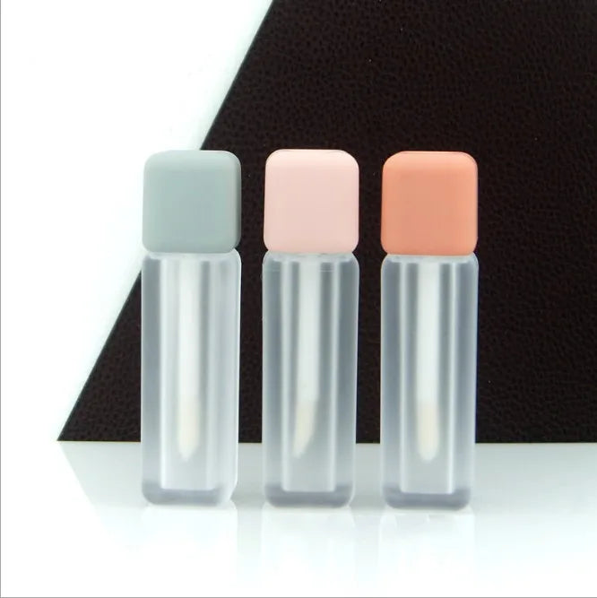 Unique Design 5ml Lip Balm Tube Luxury clear Frosted ABS Plastic square Empty Lipgloss Tubes for Cosmetic Packaging