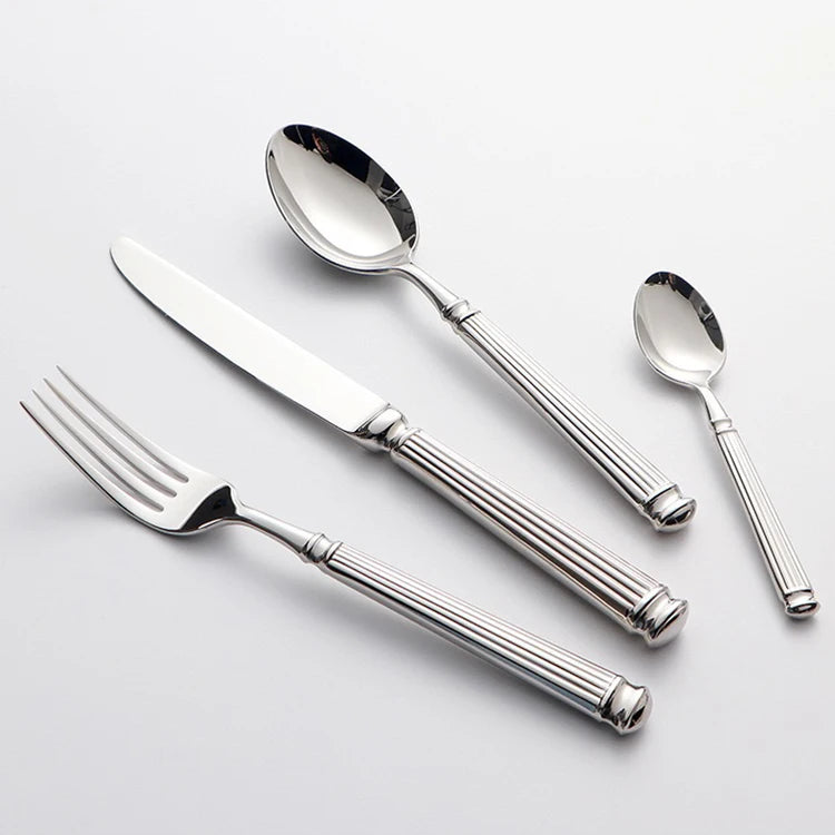 Forged Shine Mirror Polish Stainless Steel 18/10 Gold Classic High-end Luxury Cutlery Set for Banquet & Back to School