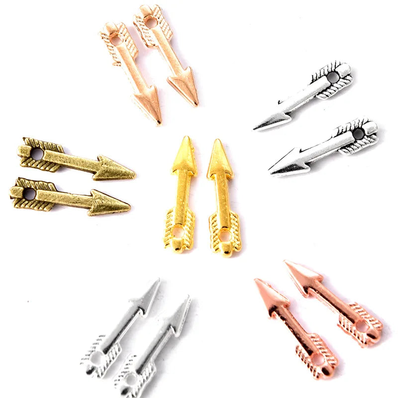 YuenZ 200pcs/bag 6 colors small arrow Charms Necklace Pendant Bracelet Jewelry Making Handmade Crafts diy Supplies 14.5*4mm M72