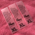 Silk Screen Printing clear Plastic TPU Label for Bikiniwaterproof Transparent Washing Care Plastic Label for Swimwear