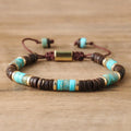 Bohemian 2x4mm Turquoise Jasper Bracelet for Women Men Coconut Husk Beaded Yoga Healing Minimalist Natural Stone Bracelet MegaBDM