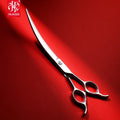 Silver Color High Quality Stainless Steel Eco-Friendly Pet Scissors Curved Sharp Blade Professional Hair Cutting Dogs Cats